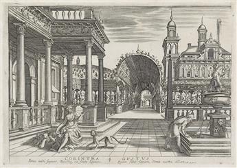 HENDRICK HONDIUS (after Paul Vredeman de Vries) The Books of Architecture, the Five Senses